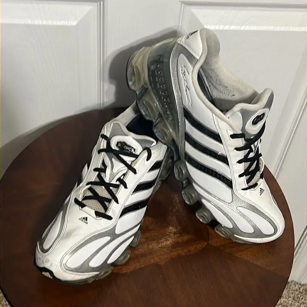 🔥🏈 RARE VINTAGE ADIDAS‎ REGGIE BUSH MICROBOUNCE Men Sz 11.5 RUNNING SHOES NFL